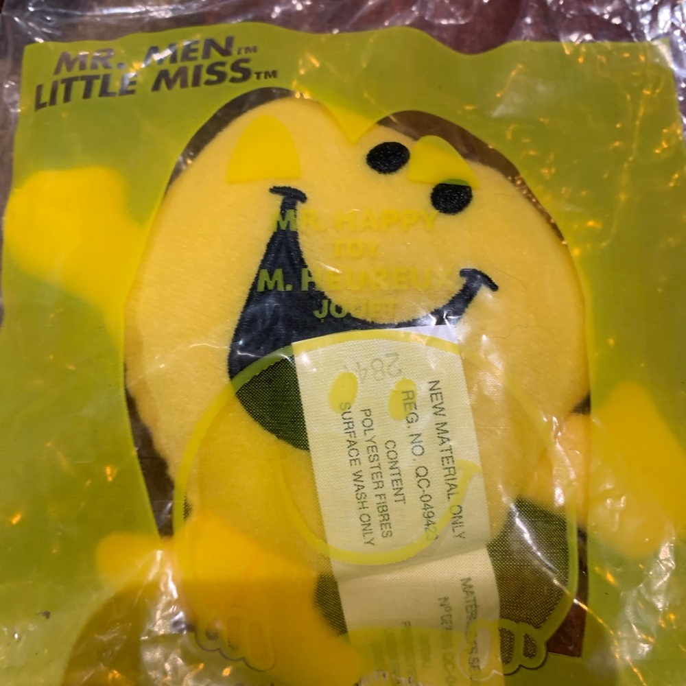 Mr. Happy McDonald's Soft Toy Mr. Men and Little Miss happy meal toy